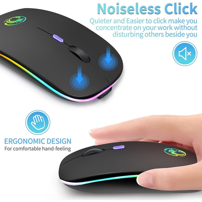 Mouse Wireless Bluetooth RGB Recarregável iMice-Casa Day Ofertas 🔥