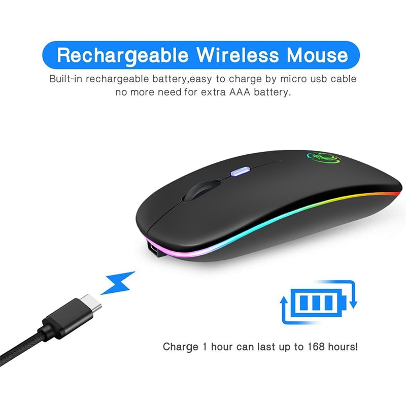 Mouse Wireless Bluetooth RGB Recarregável iMice-Casa Day Ofertas 🔥