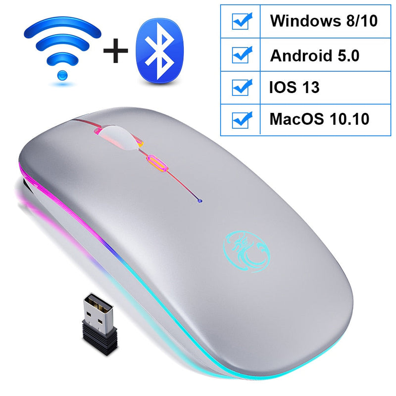 Mouse Wireless Bluetooth RGB Recarregável iMice-Casa Day Ofertas 🔥