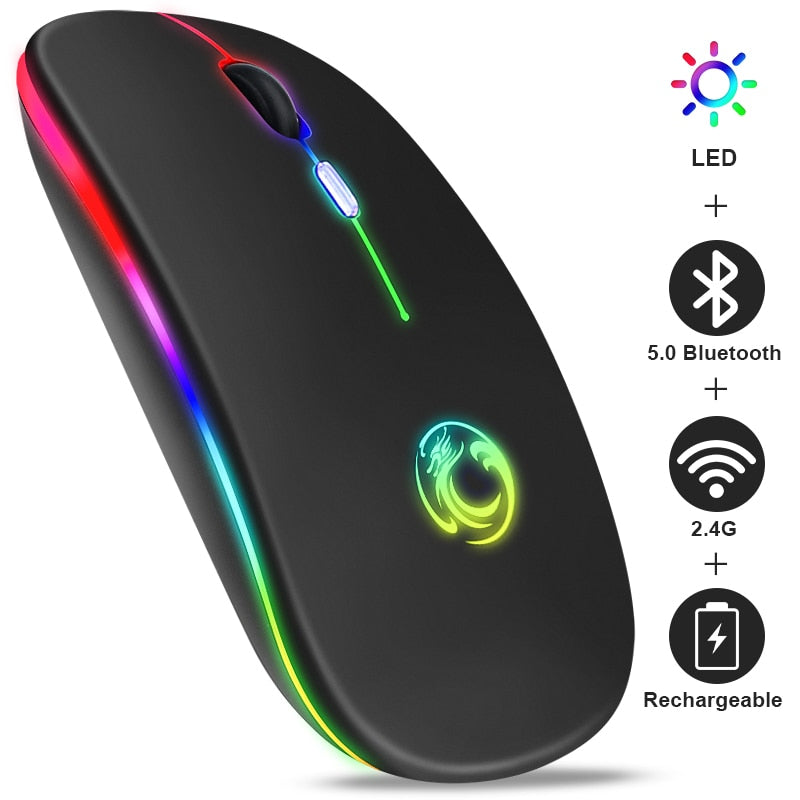 Mouse Wireless Bluetooth RGB Recarregável iMice-Casa Day Ofertas 🔥